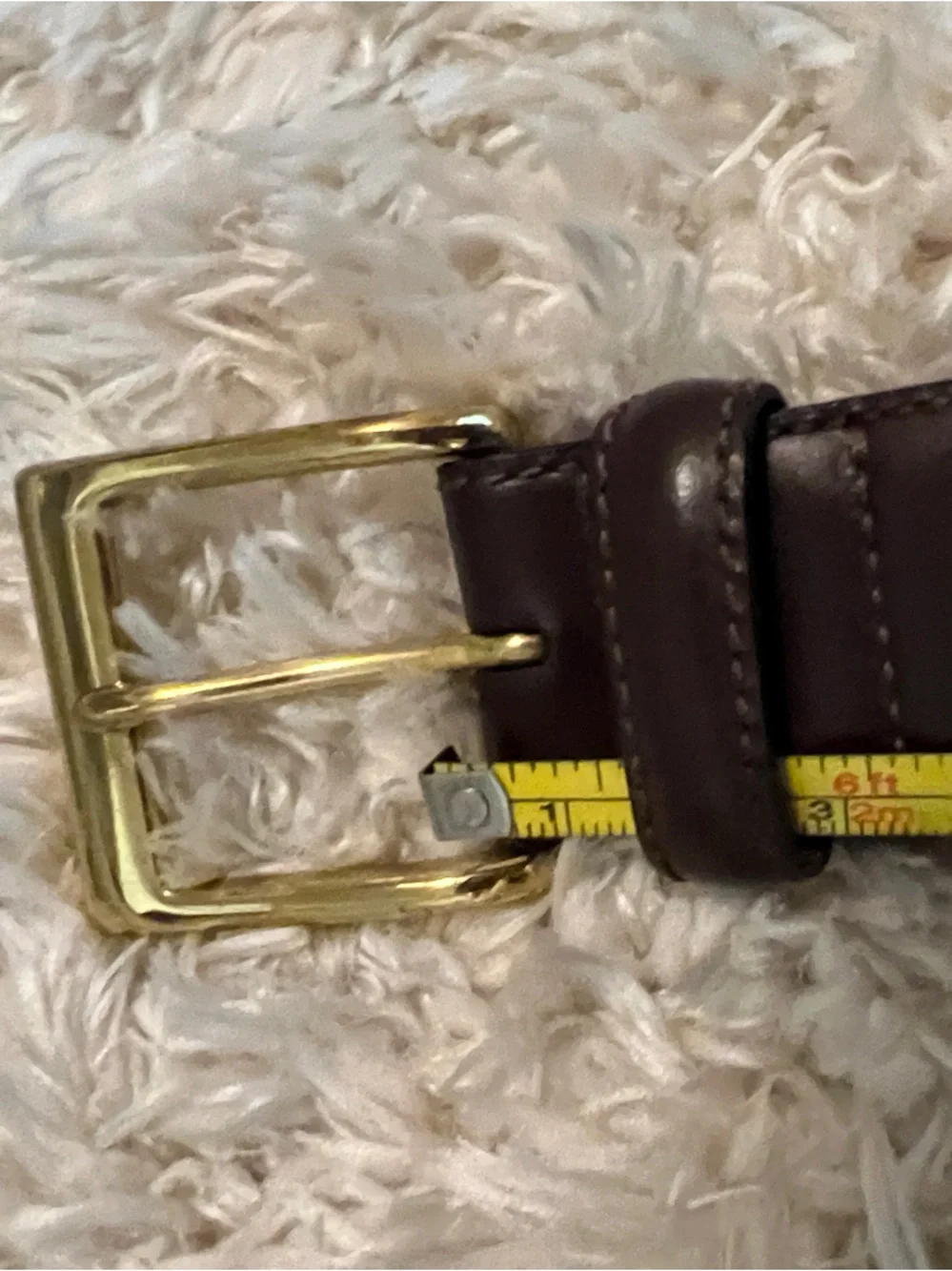 Coach Men's Classic Burnished Brown Leather Belt with Gold Buckle Timeless Style